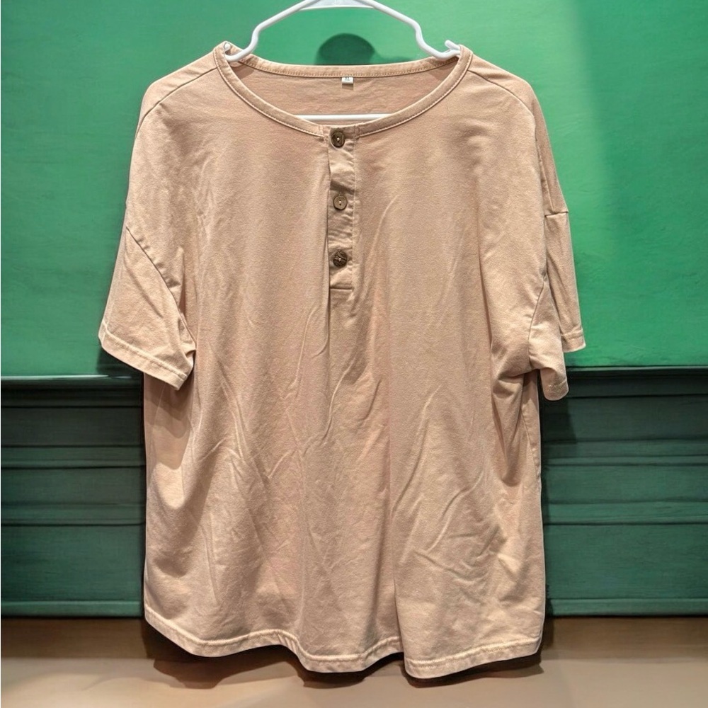 Beige Henley Shirt XL